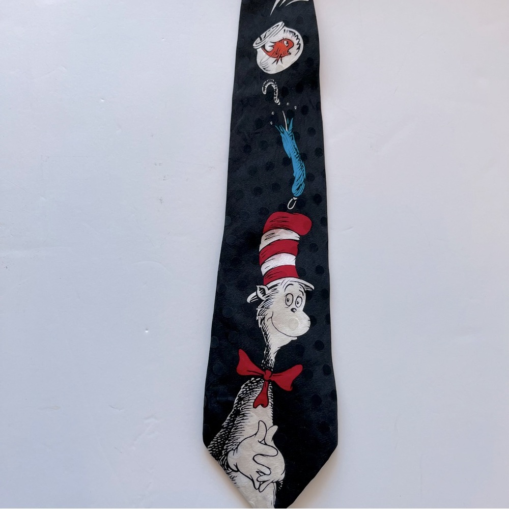Vintage Dr. Seuss Cat in the Hat Silk Necktie